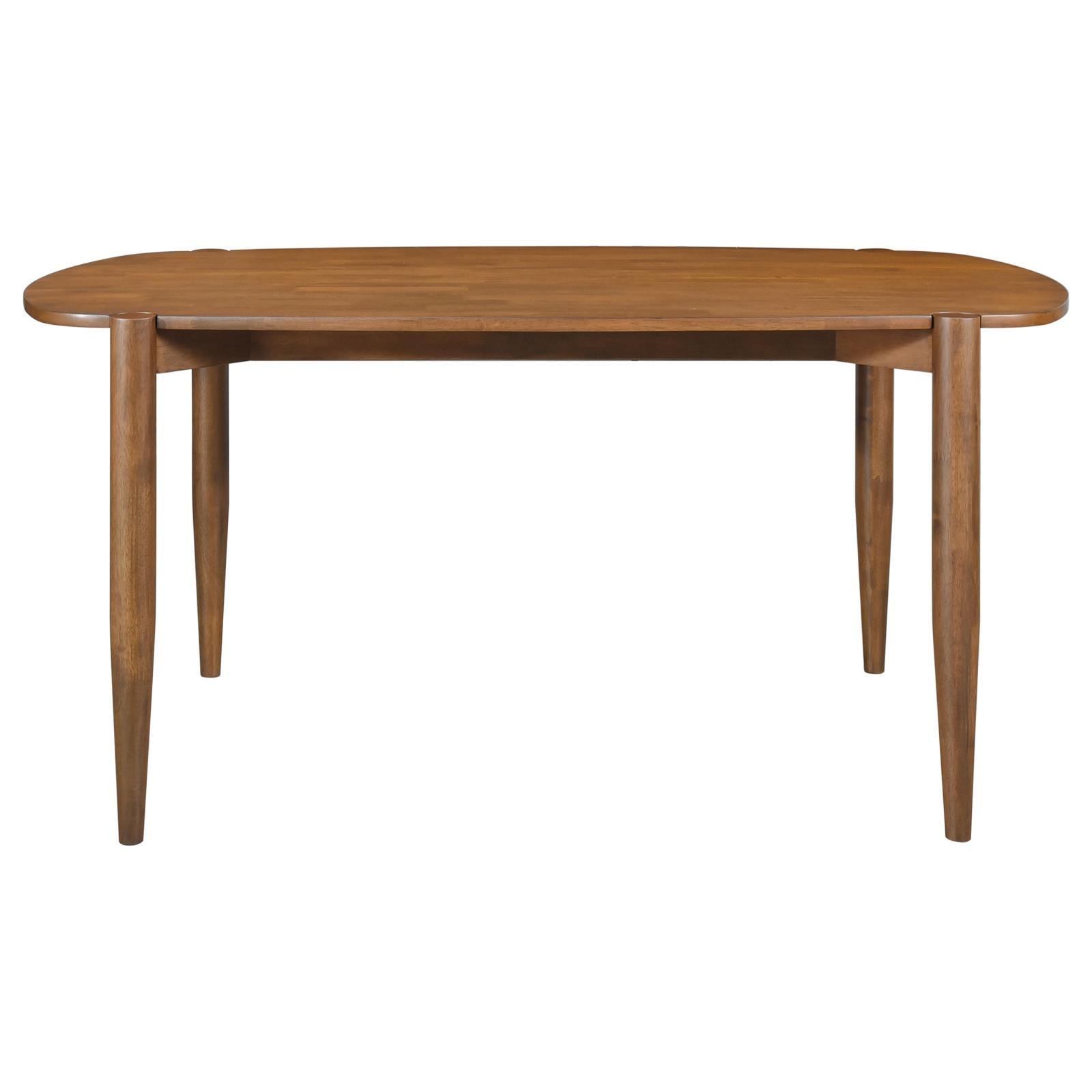 Top surface of Dortch oval walnut solid wood dining table
