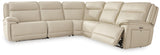 Double Deal Almond Leather 5-Piece Power Reclining Sectional - image 2