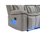 Innova gray air leather reclining sectional sofa right arm reclining view