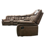 Close-up of brown New Tech fabric upholstery
