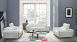 Domo White Italian Leather Match Chair and Sofa-Loveseat Living Room Set view 2