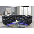 Lucky Charm Black Air Leather 3-Piece Reclining Sectional from Decor Furniture