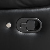 Lucky Charm Black Air Leather 3-Piece Reclining Sectional view 4