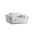 Domo White Italian Leather Match Chair and Sofa-Loveseat Living Room Set from Decor Furniture