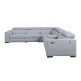 Picasso Light Gray 6-Piece Power Reclining Sectional