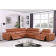Front view of Picasso Carmel 6-piece power reclining sectional in Italian leather