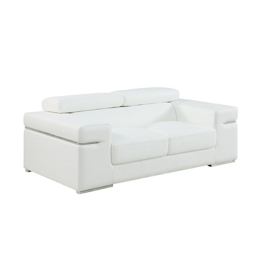Soho White Italian Leather Match Loveseat from Decor Furniture