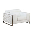 Giorgio White Italian Leather Sofa, Loveseat, and Chair Set from Decor Furniture