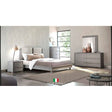 Erika Gray Upholstered Italian Bedroom Set bed and dresser