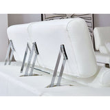 Domo White Italian Leather Match Chair and Sofa-Loveseat Living Room Set view 6