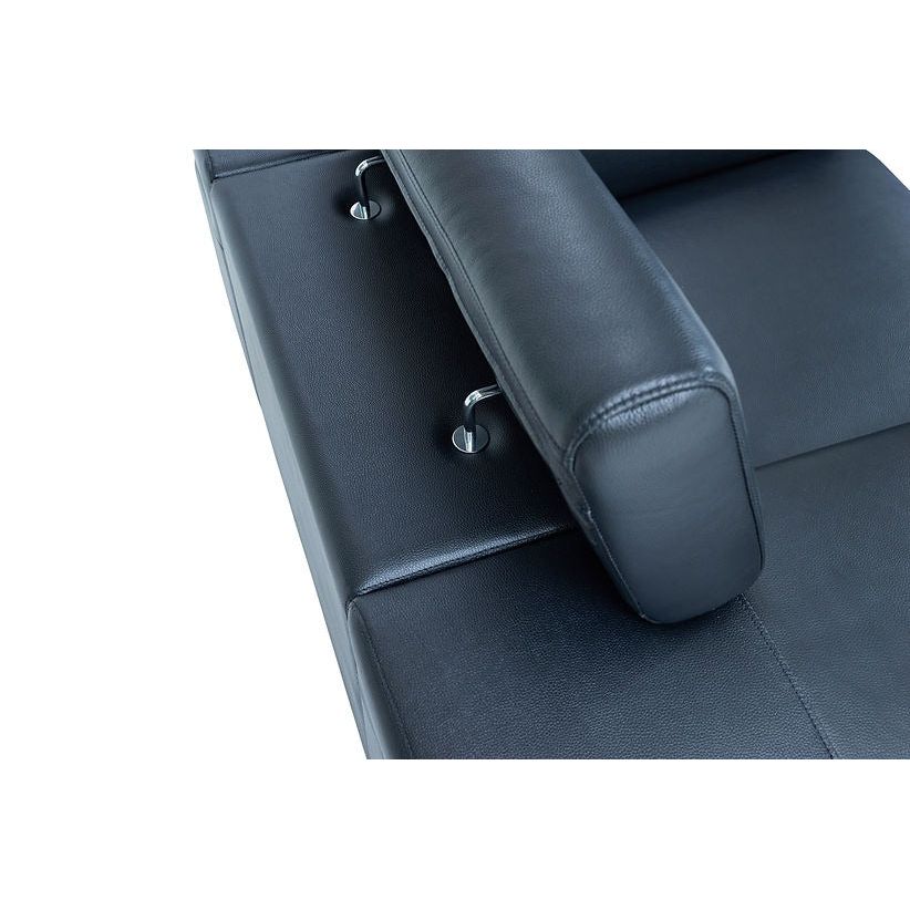 Soho Black Italian Leather Match Sofa, Loveseat, and Chair Set view 6