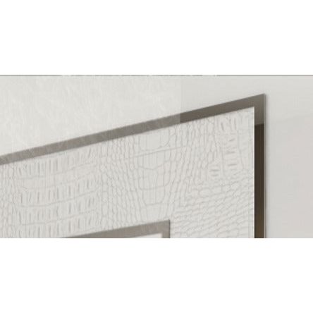 Volare Croco White Italian Bedroom Set dresser and mirror view