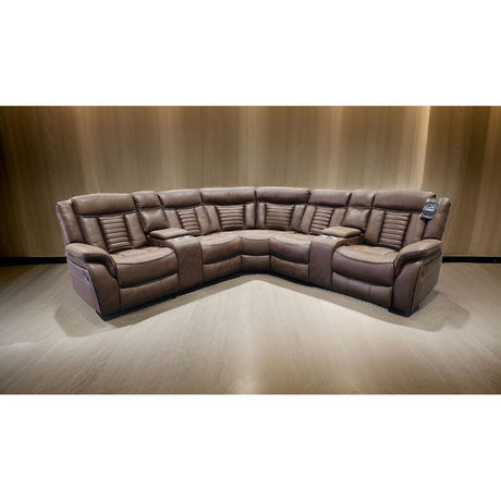 Samuel Brown Reclining Sectional Sofa front angle