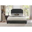 Miranda Dark Gray Fabric Full Upholstered Bed front view