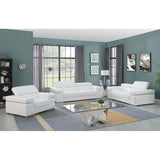Soho White Italian Leather Match Loveseat view 2