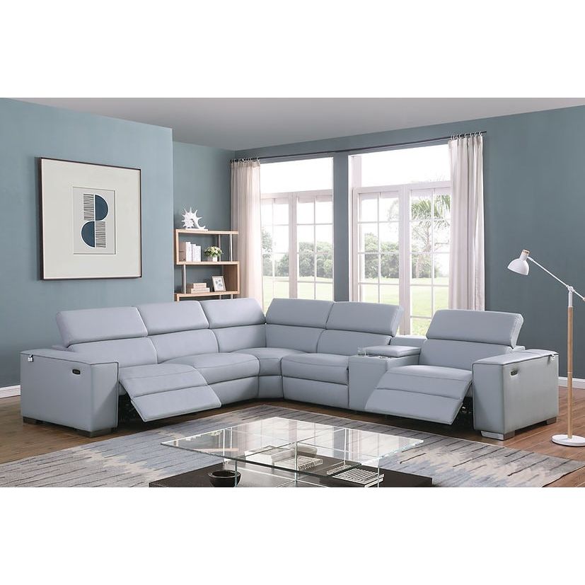 Picasso Light Gray 6-Piece Power Reclining Sectional