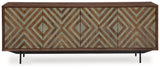 Dreggan Brown/gold Finish Accent Cabinet - Ella Furniture