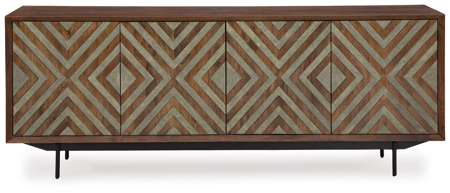 Dreggan Brown/gold Finish Accent Cabinet - Ella Furniture