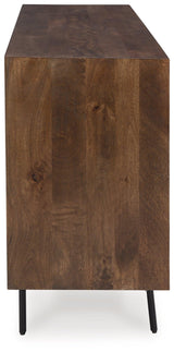 Dreggan Brown/gold Finish Accent Cabinet - Ella Furniture