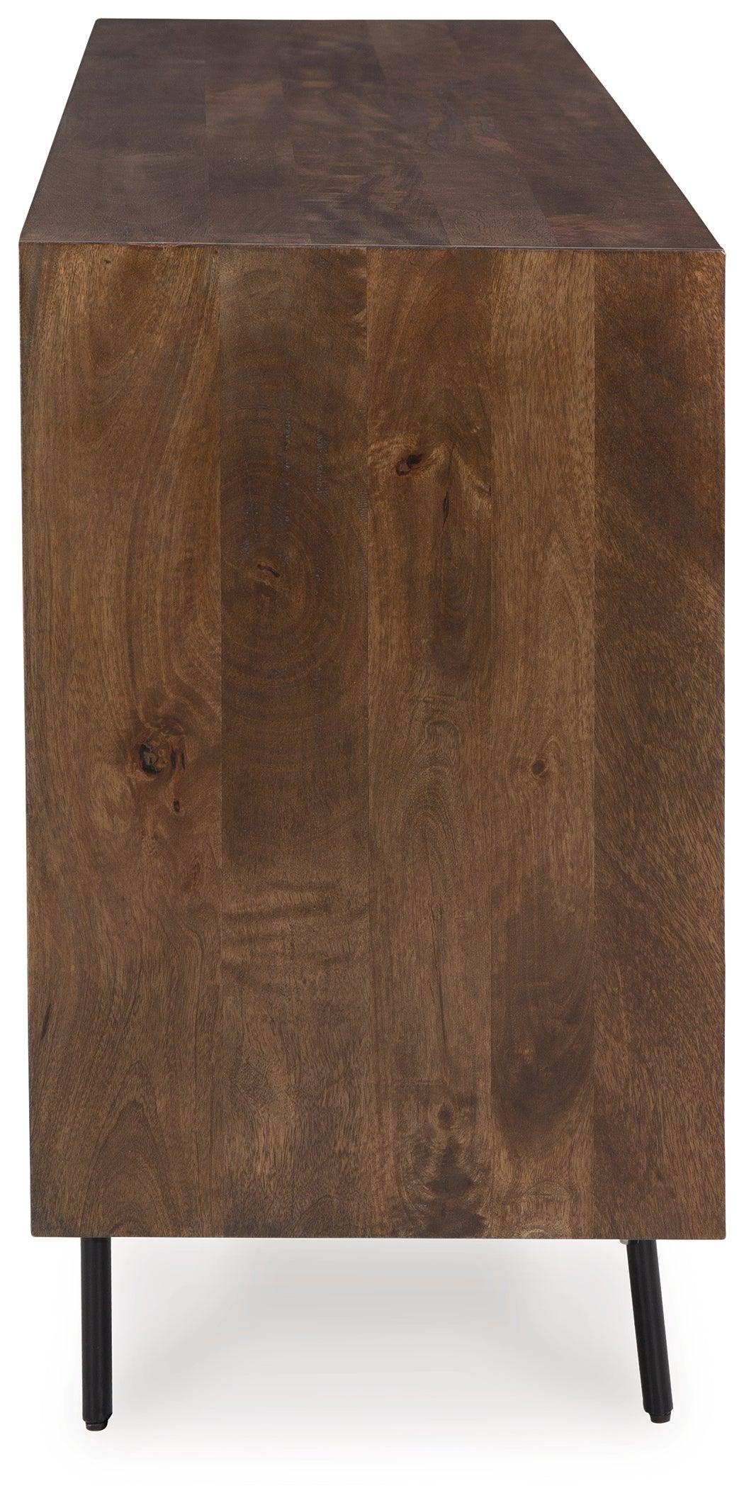 Dreggan Brown/gold Finish Accent Cabinet - Ella Furniture