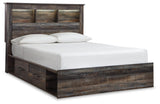 Full view of Drystan bedroom set including chest and nightstand options
