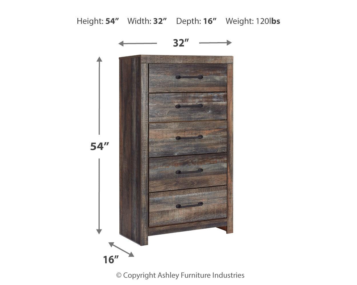 Drystan Multi Panel Storage Bedroom Set close up of drawers