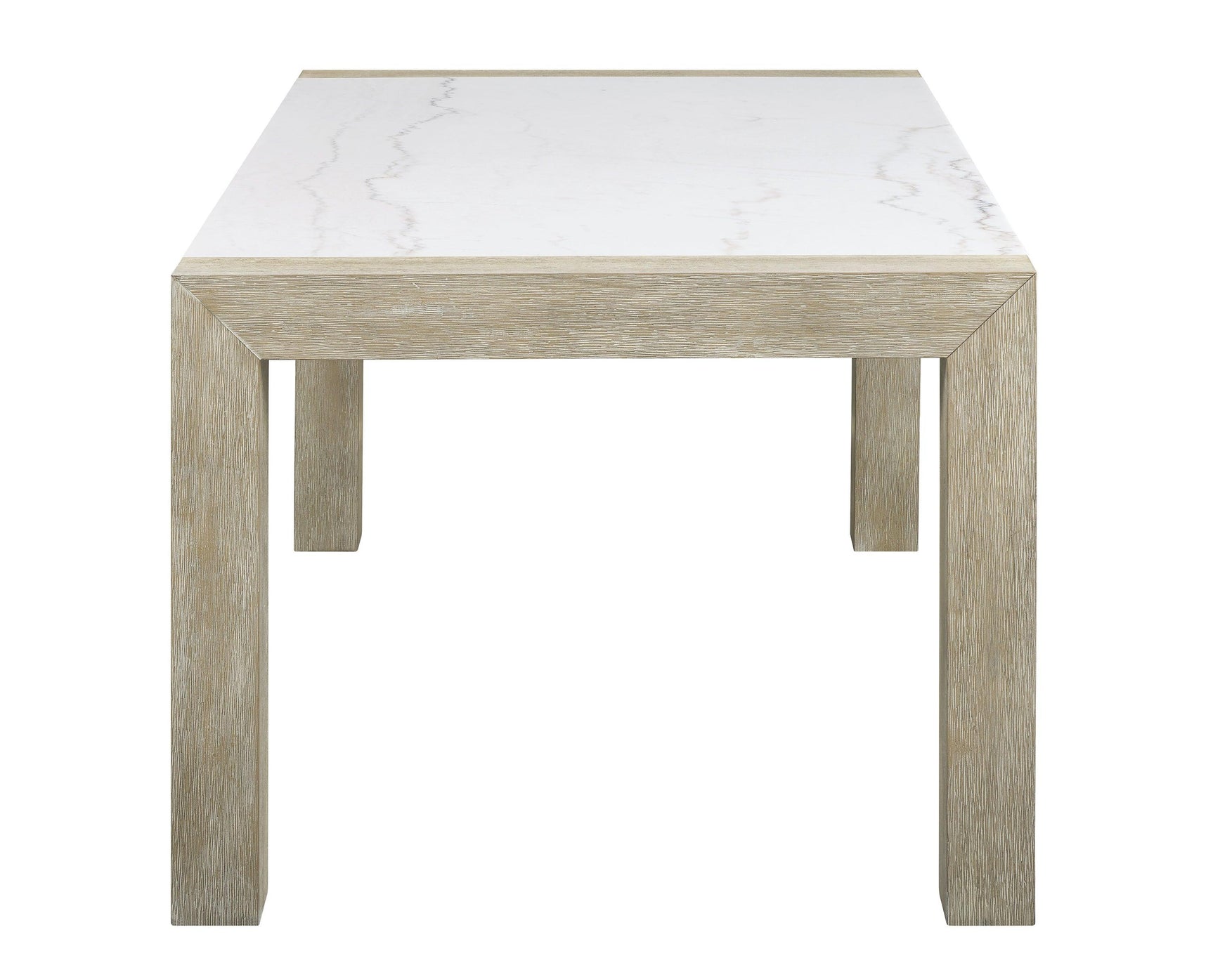 Benchtop and chair seating arrangement in beige gray fabric