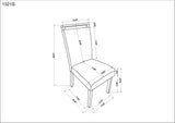 Angle showing table top and chair fabric upholstery