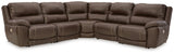 Dunleith Chocolate Leather 5-Piece Power Reclining Sectional - image 2