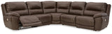 Dunleith Chocolate Leather 5-Piece Power Reclining Sectional - image 3