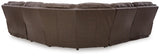 Dunleith Chocolate Leather 5-Piece Power Reclining Sectional - image 4
