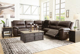 Dunleith Chocolate Leather 5-Piece Power Reclining Sectional - image 5