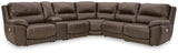 Dunleith Chocolate Leather 6-Piece Power Reclining Sectional - image 2