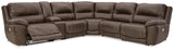 Dunleith Chocolate Leather 6-Piece Power Reclining Sectional - image 3