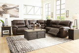 Dunleith Chocolate Leather 6-Piece Power Reclining Sectional - image 4