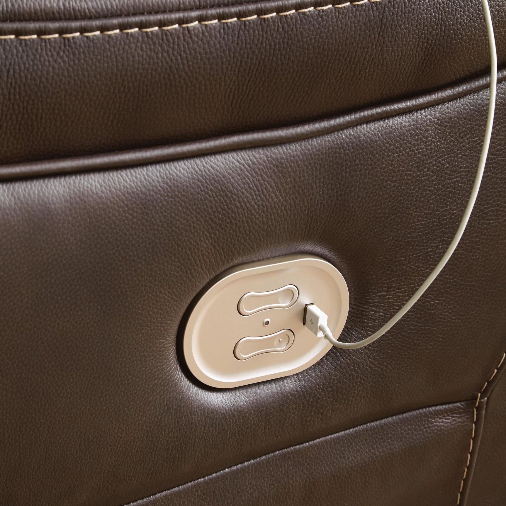 Dunleith Chocolate Leather 6-Piece Power Reclining Sectional - image 7