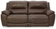 Dunleith Chocolate Leather 2-Piece Power Reclining Sectional Loveseat - image 1