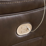 Dunleith Chocolate Leather 2-Piece Power Reclining Sectional Loveseat - image 3