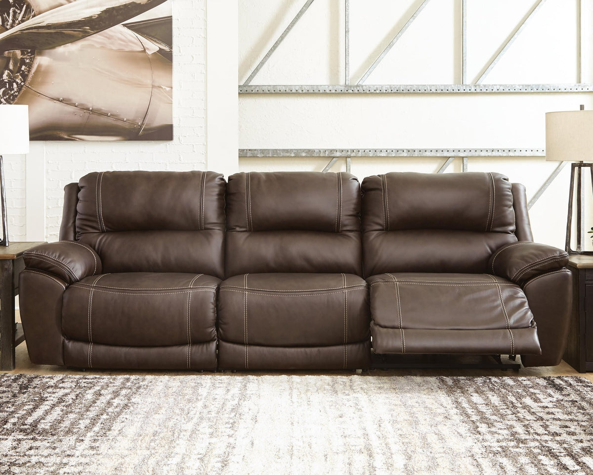 Dunleith Chocolate Leather 3-Piece Power Reclining Sofa - image 1
