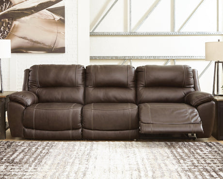 Dunleith Chocolate Leather 3-Piece Power Reclining Sofa - image 1