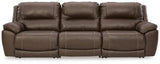 Dunleith Chocolate Leather 3-Piece Power Reclining Sofa - image 2