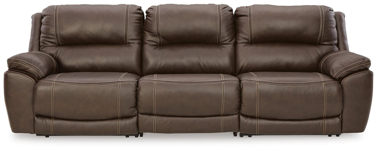 Dunleith Chocolate Leather 3-Piece Power Reclining Sofa - image 2