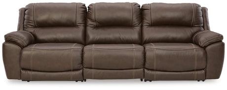 Dunleith Chocolate Leather 3-Piece Power Reclining Sofa - image 2