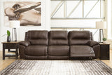 Dunleith Chocolate Leather 3-Piece Power Reclining Sofa - image 3