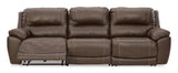 Dunleith Chocolate Leather 3-Piece Power Reclining Sofa - image 4