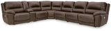 Dunleith Chocolate Leather 7-Piece Power Reclining Sectional - image 1