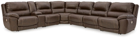 Dunleith Chocolate Leather 7-Piece Power Reclining Sectional - image 1