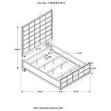 angled view of Durango bedroom set with upholstered bed and smoked peppercorn wood