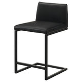 Vardon Genuine Leather Counter Height Chairs Black Set of 2 — product image 4
