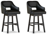 Tallenger Black/Dark Brown 2-Piece Bar Stool Set — product image 2